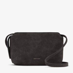 Matt & Nat RAVEN Vegan Crossbody Bag - Suede, Grey
